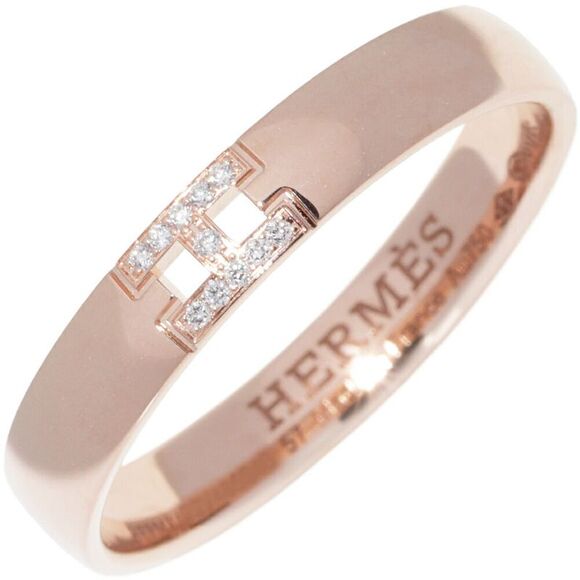 Hermes K18PG Diamond Ring - Picture 1 of 5